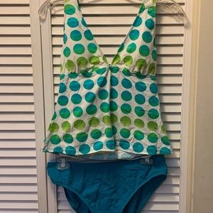Halter tankini top/bikini bottom by Rod Beattie.
